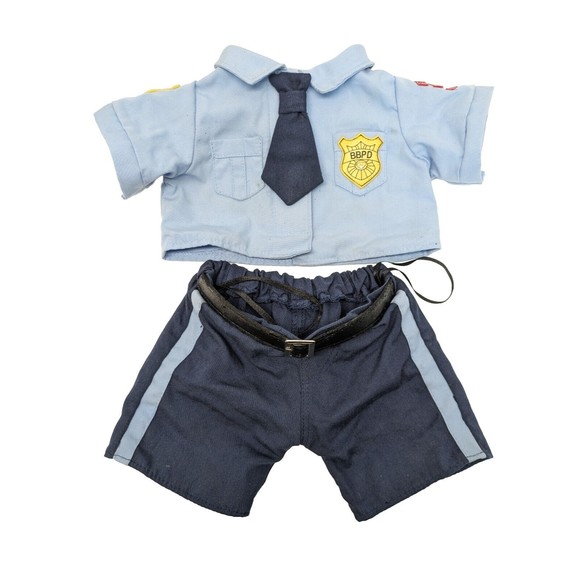 Build A Bear Workshop Police Cop Costume Outfit Two Piece Shirt Pants Blue - Picture 1 of 10